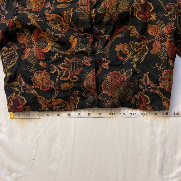 Brocade Black and Brown Floral Blazer Jacket - Picture 10 of 12